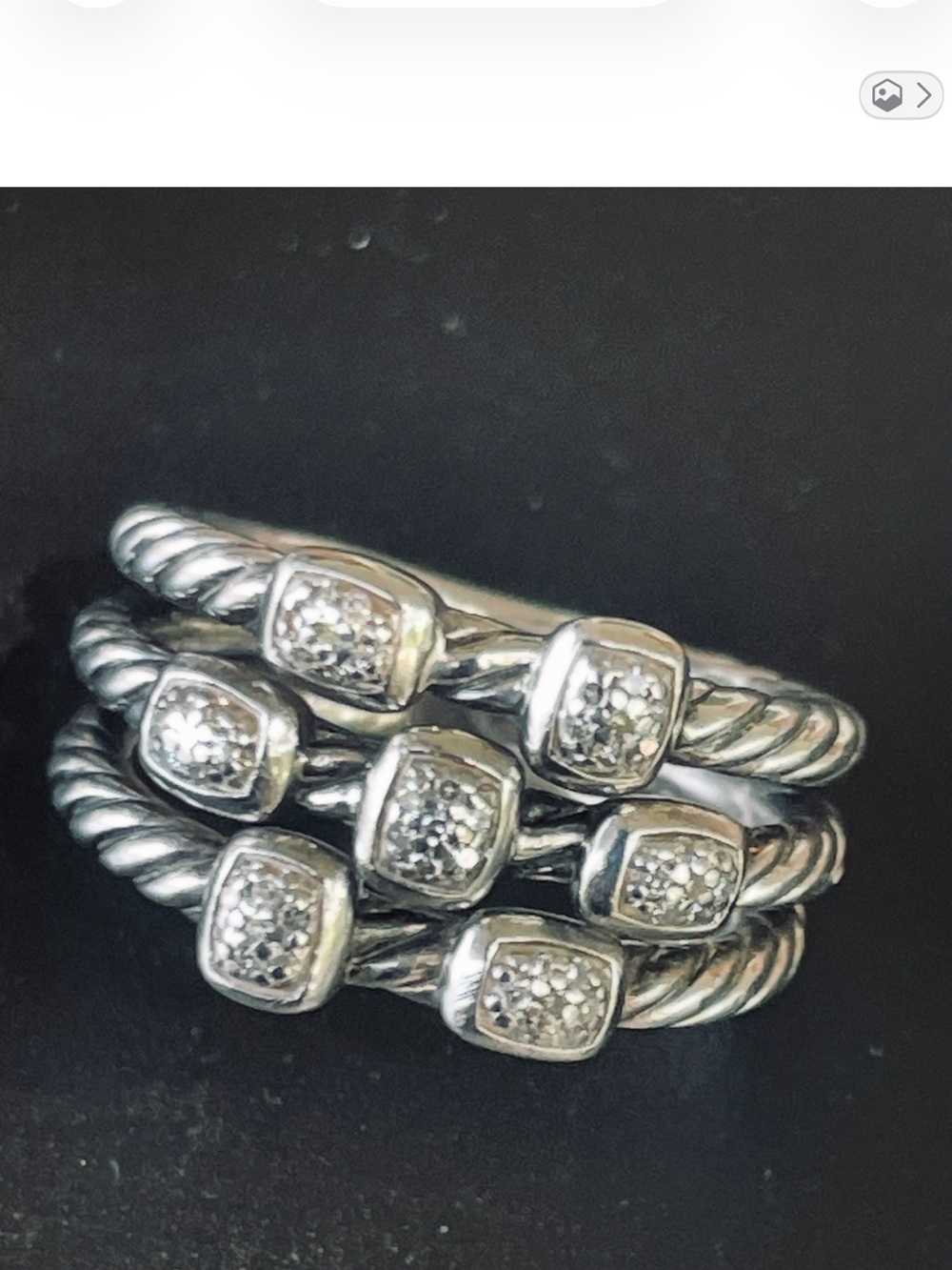 David Yurman~Confetti Diamond Ring, Size 6